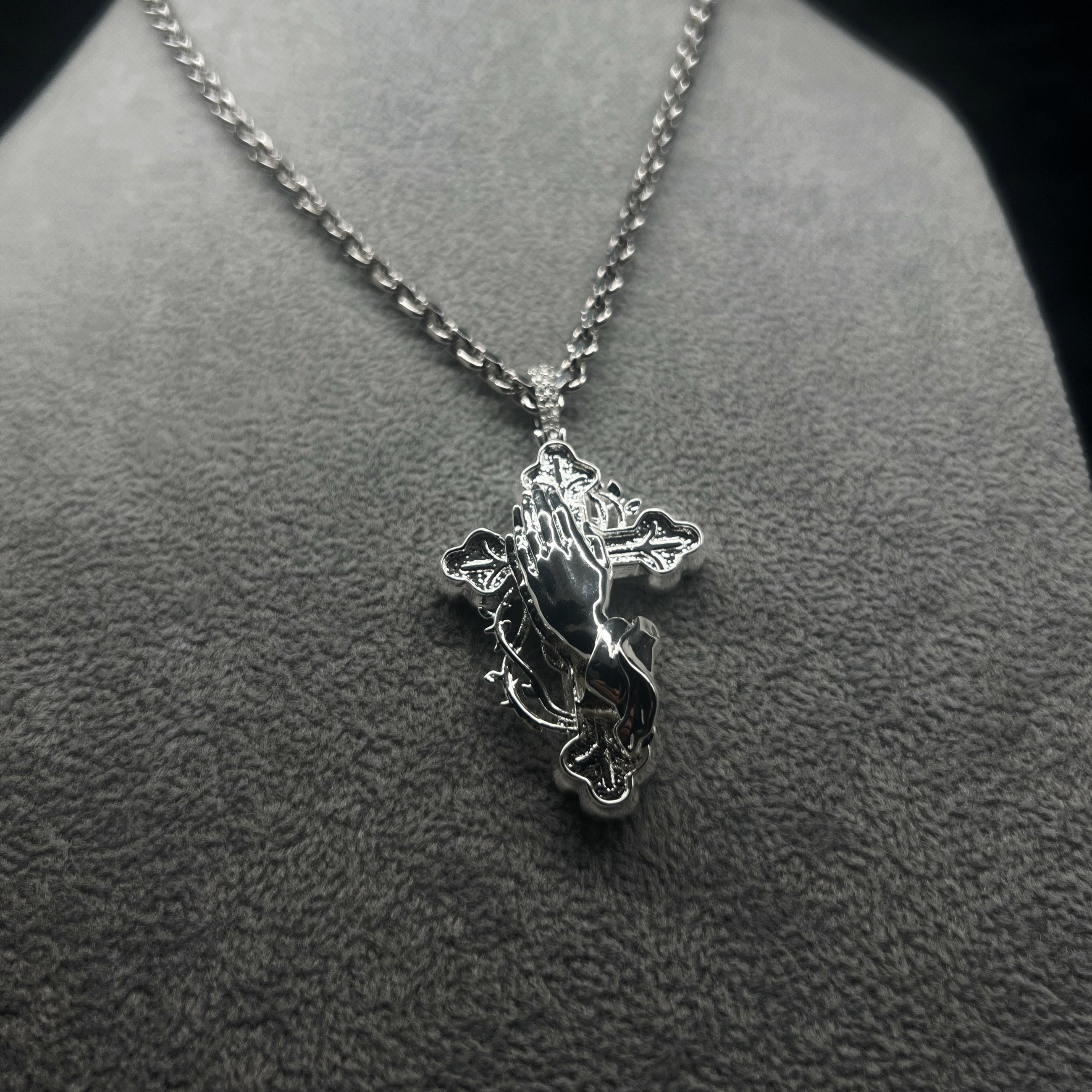 Holy Notre Dame Cross Pendant - White