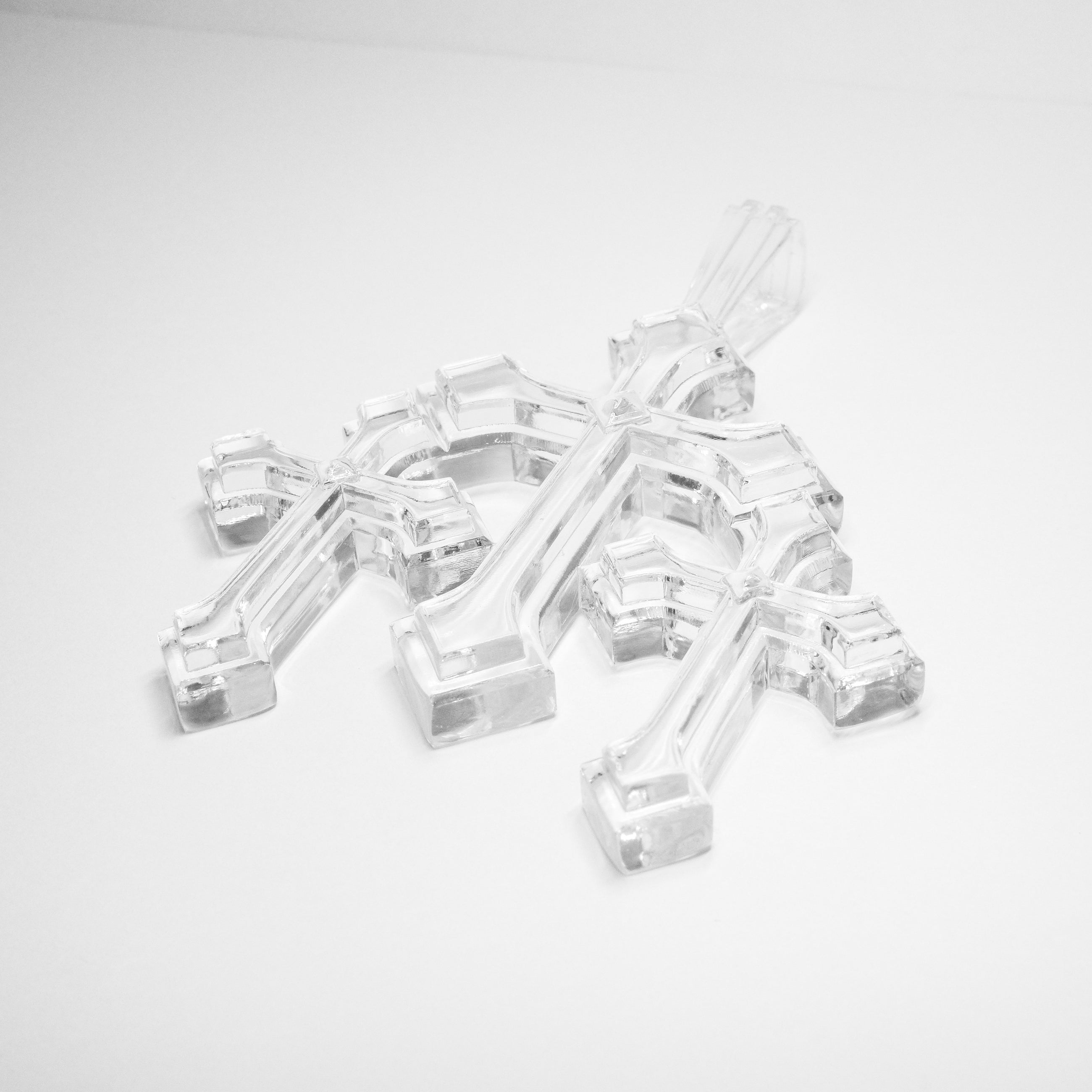 Big Clear Triple Cross Pendant