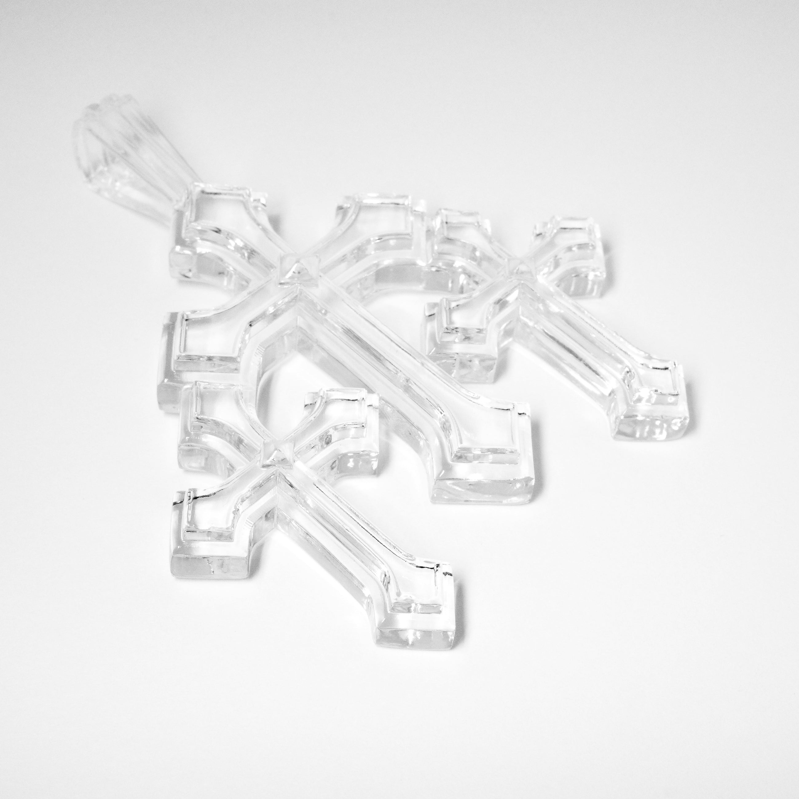 Big Clear Triple Cross Pendant