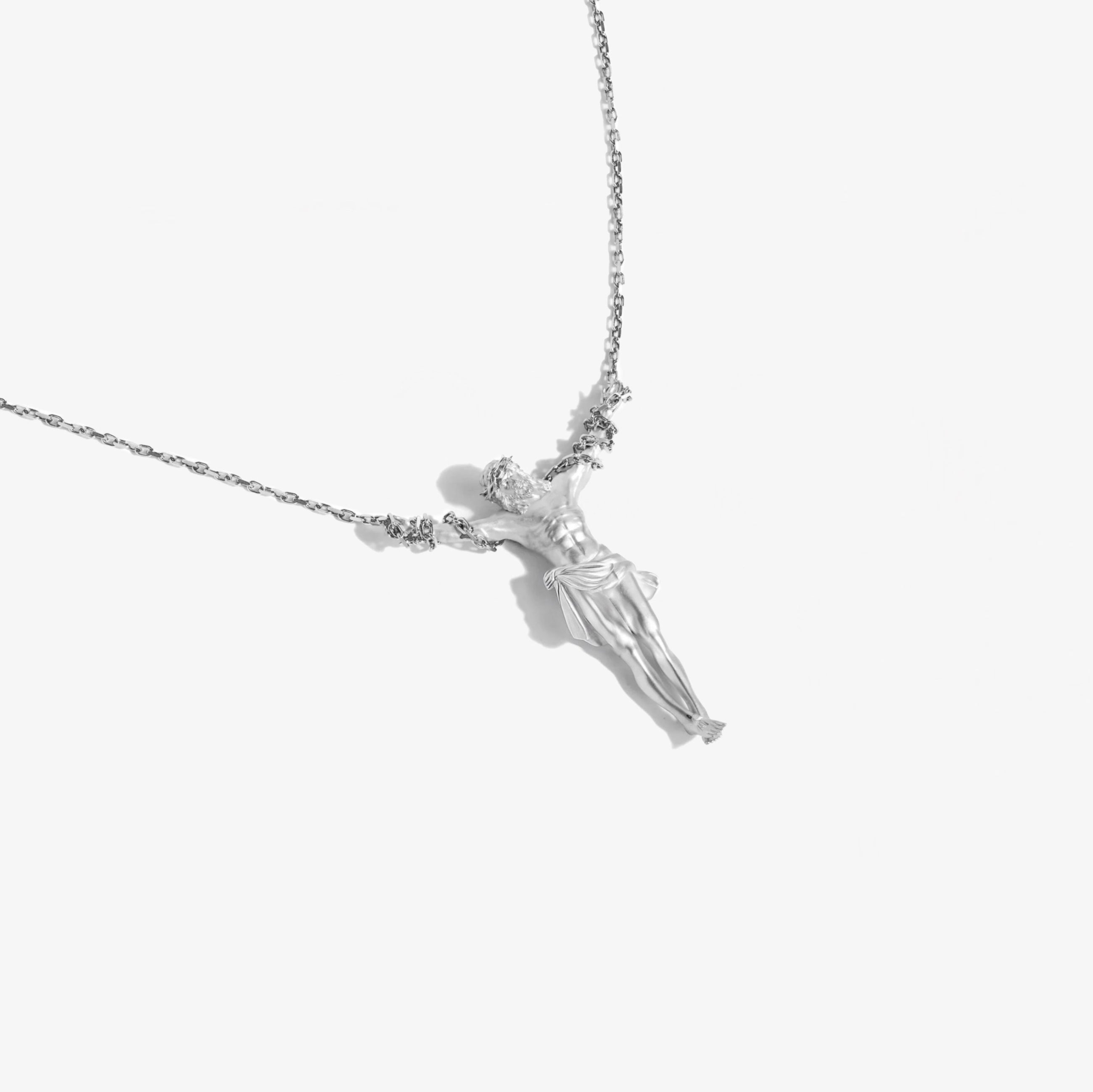 Small Silver Hanging Jesus Pendant