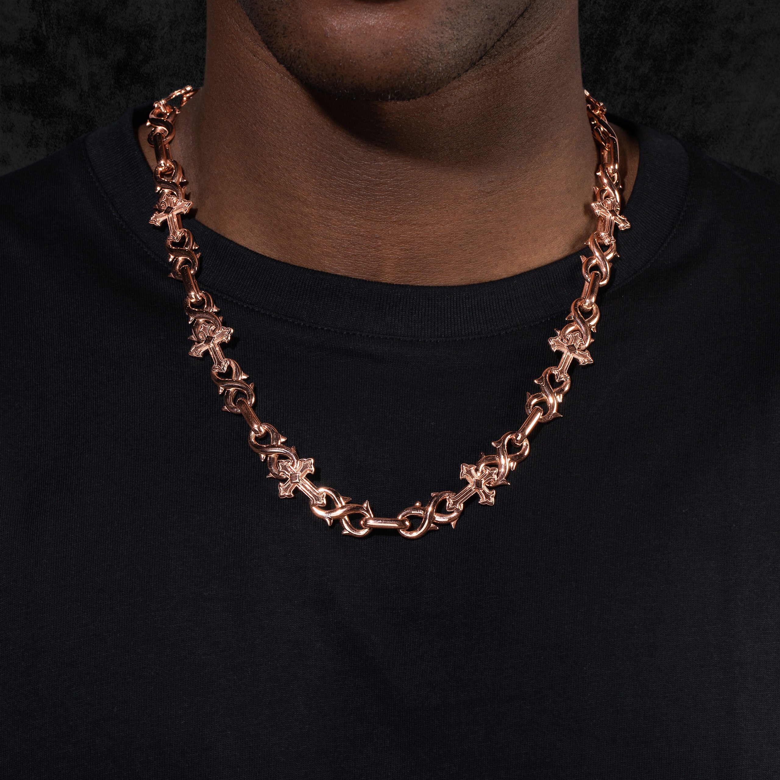 14mm Infinity Cross Chain - Rose