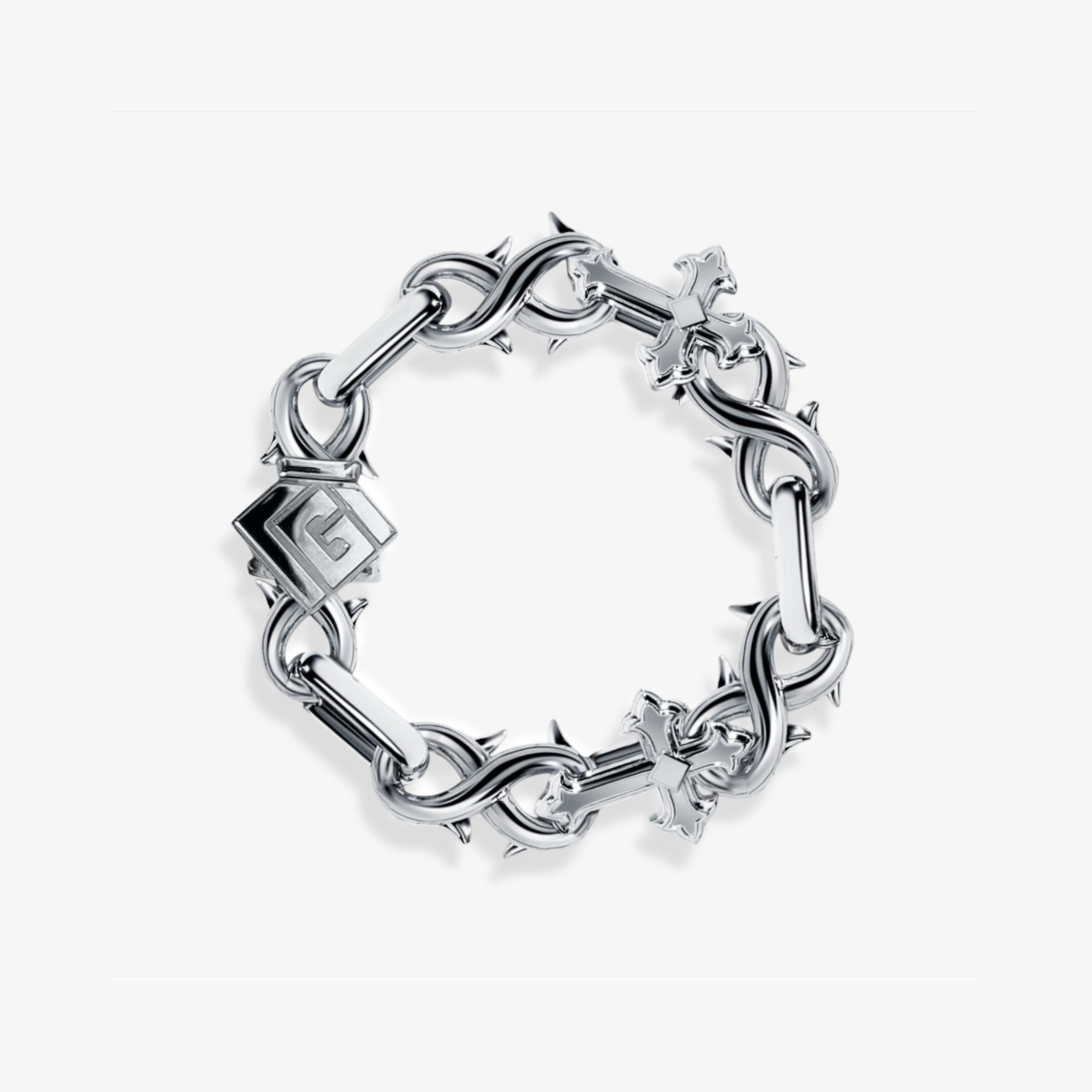 14mm Infinity Cross Bracelet - Platin