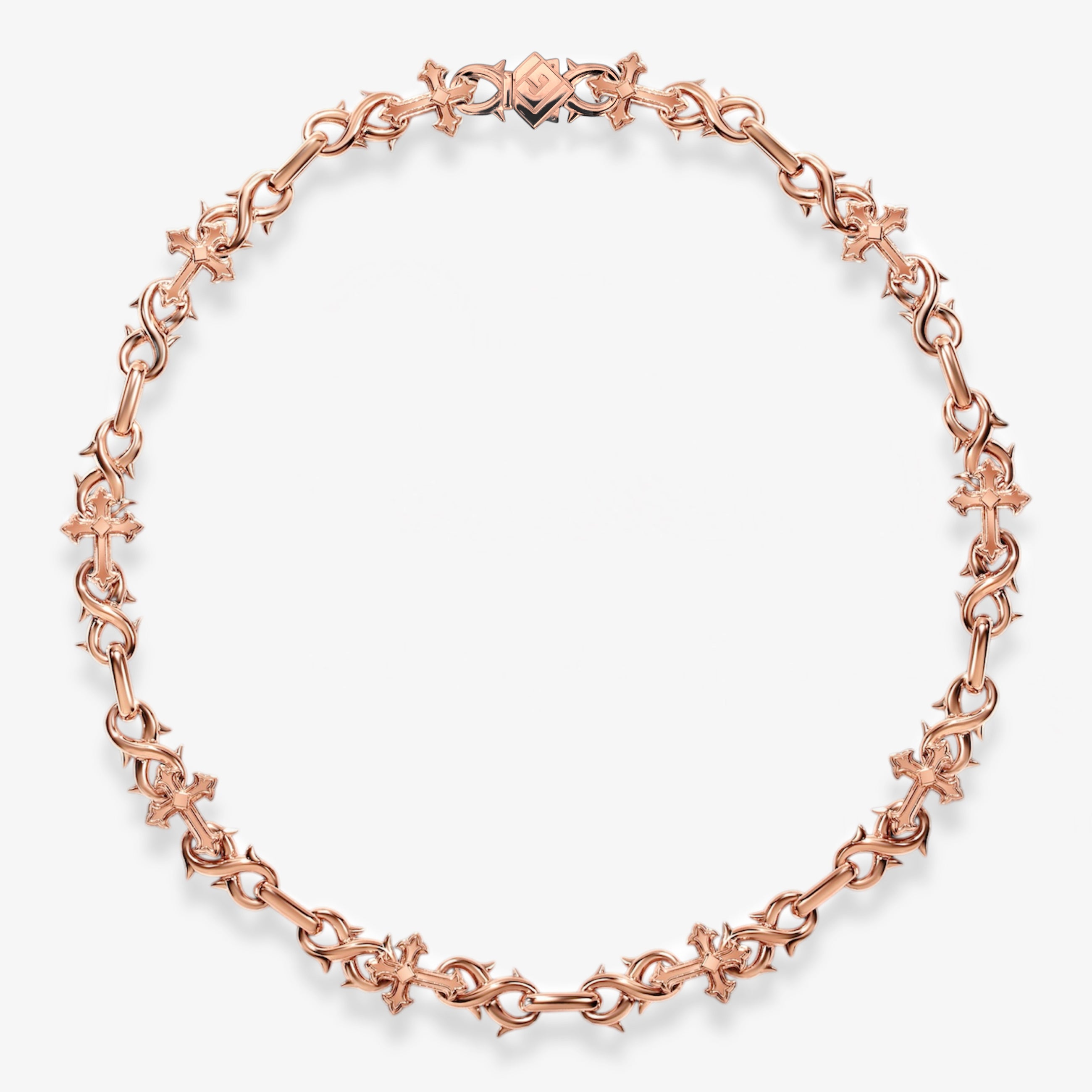 14mm Infinity Cross Chain - Rose
