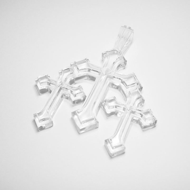 Big Clear Triple Cross Pendant