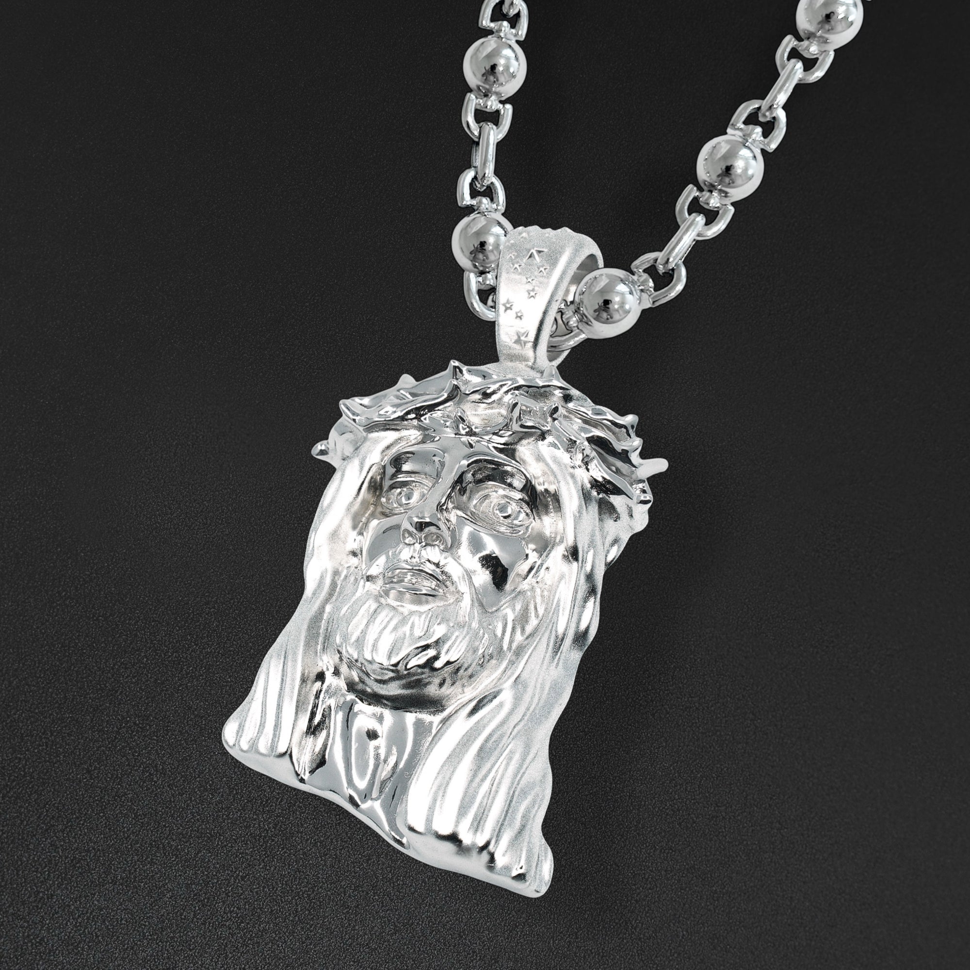 Heavy solid Silver Jesus Pendant