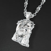 Heavy solid Silver Jesus Pendant