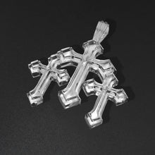 Lade das Bild in den Galerie-Viewer, Big Clear Triple Cross Pendant
