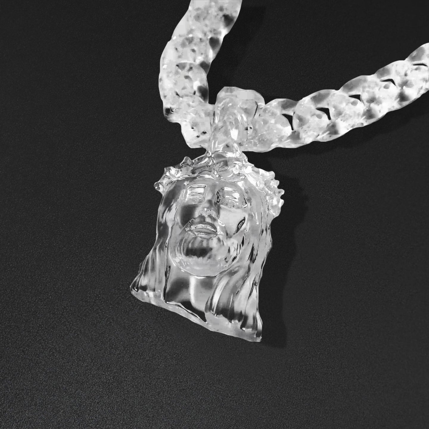 Small Clear Jesus Piece