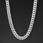 14mm Cgi Cuban Chain, Silver - Frosted