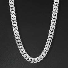14mm Cgi Cuban Chain, Silver - Frosted