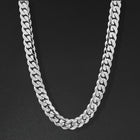14mm Cgi Cuban Chain, Silver - Plain
