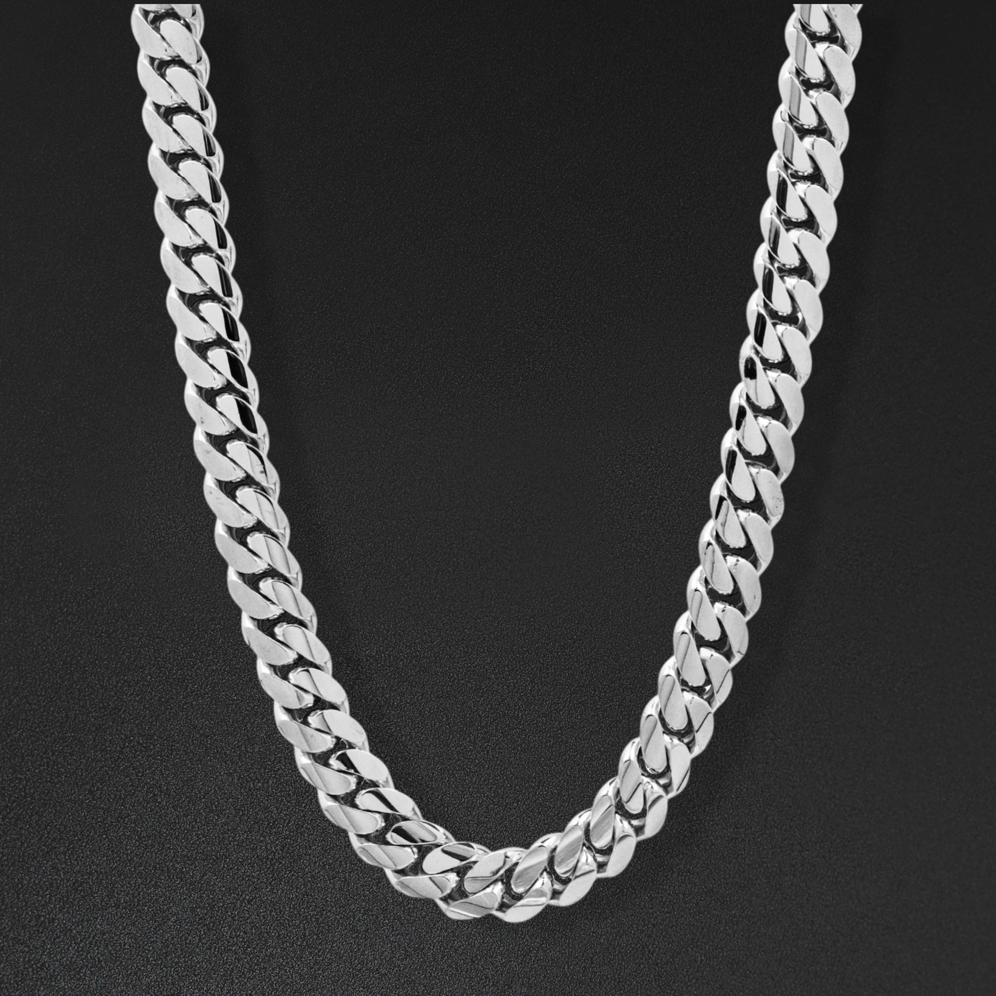 14mm Cgi Cuban Chain, Silver - Plain