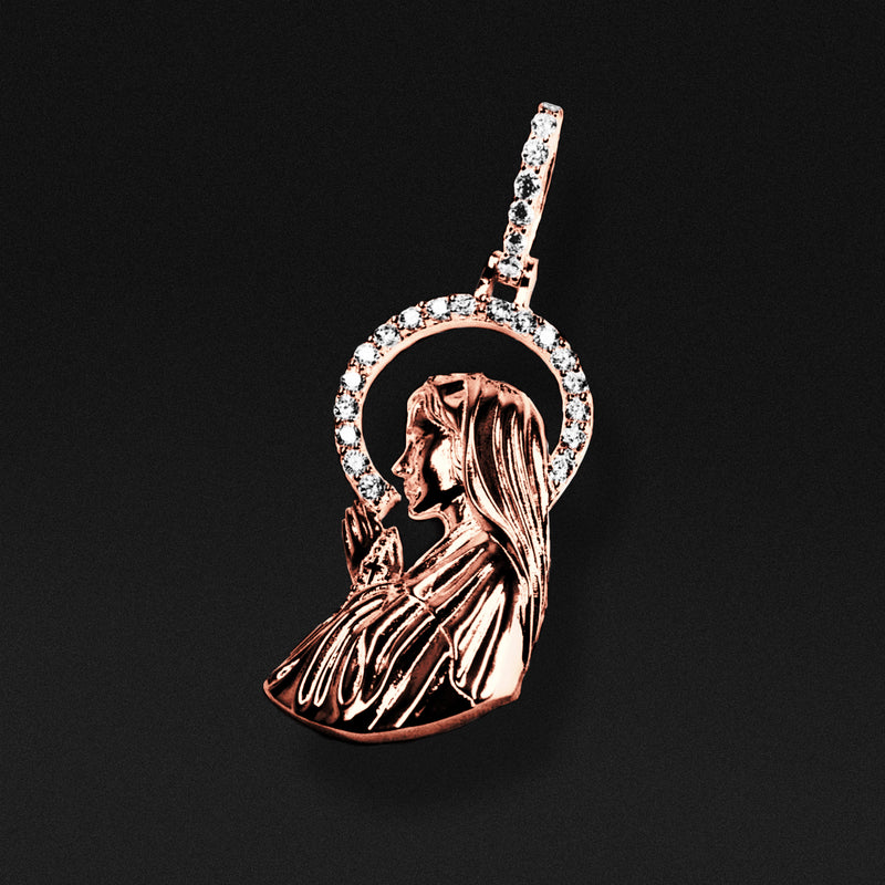 Big Silver Maria Pendant - Rose