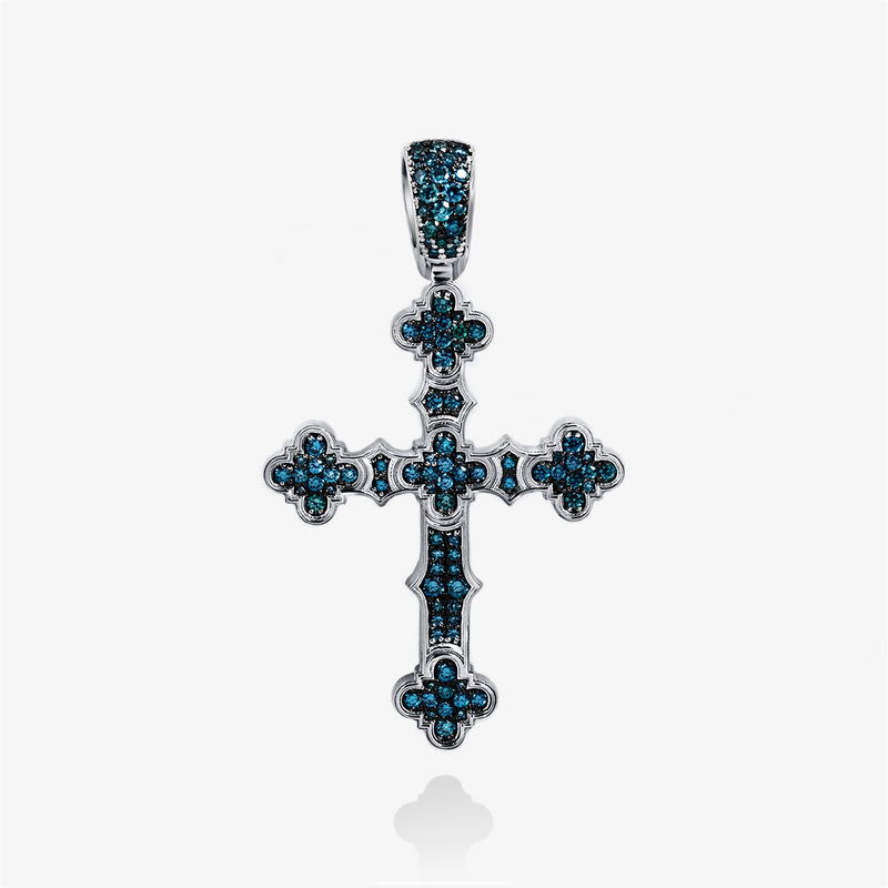 Notre Dame Sapphire Cross Silver (natural-grown)