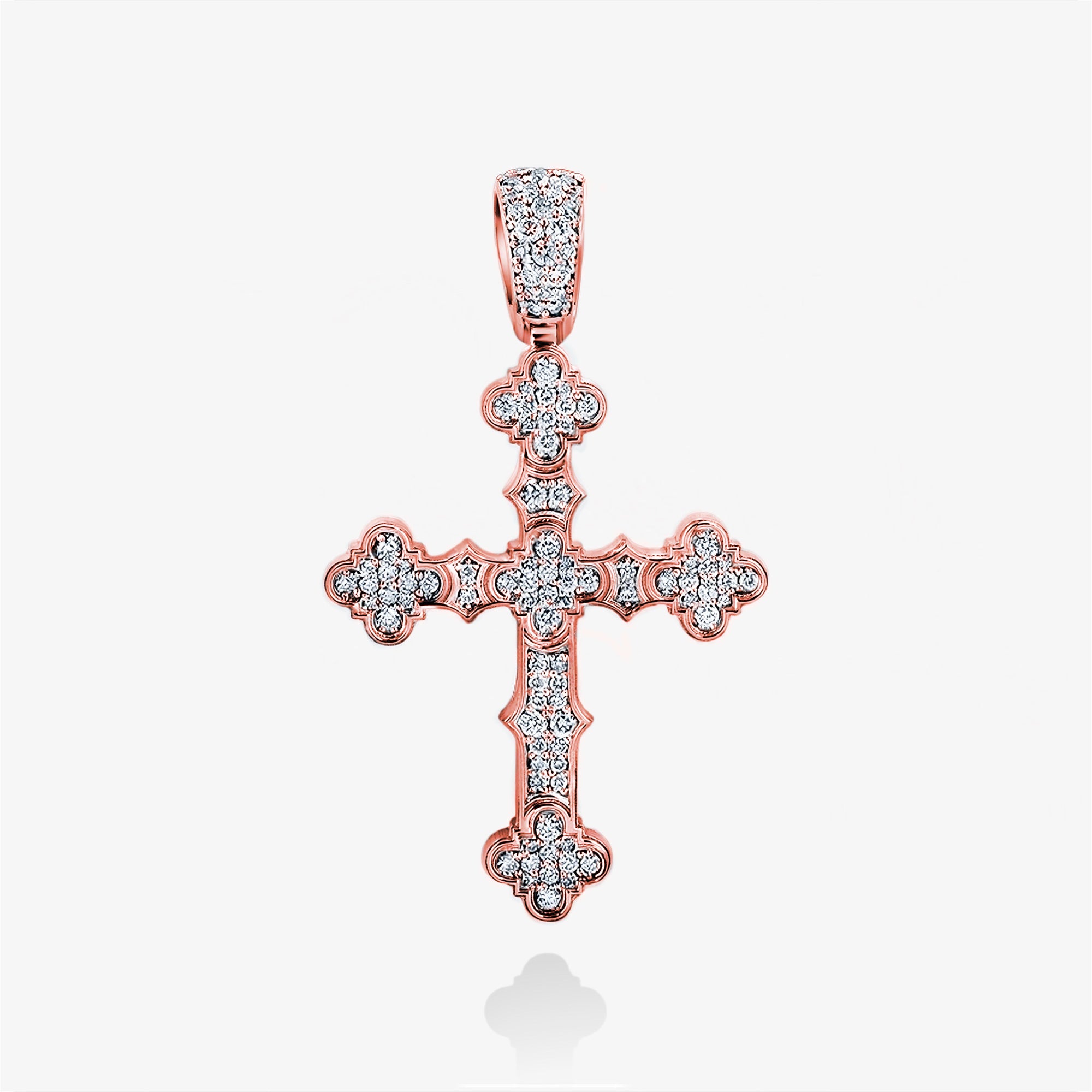 Notre Dame Diamond Cross Rose (lab-grown)