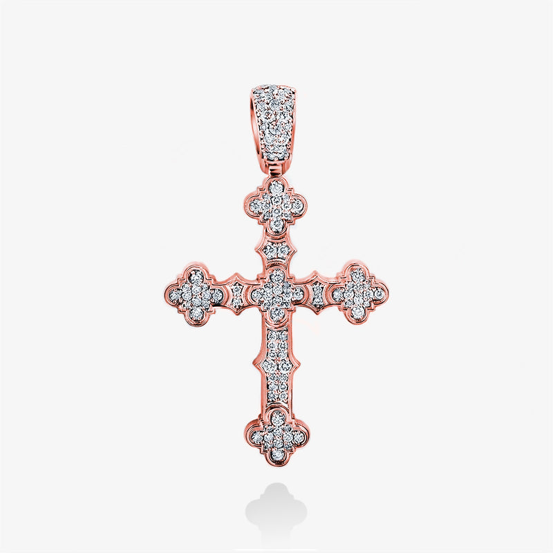 Notre Dame Diamond Cross Rose (lab-grown)