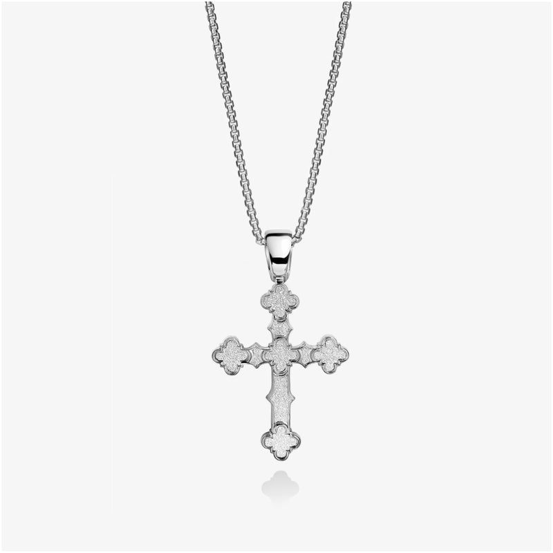 Small Frosted Cross Silver (925)