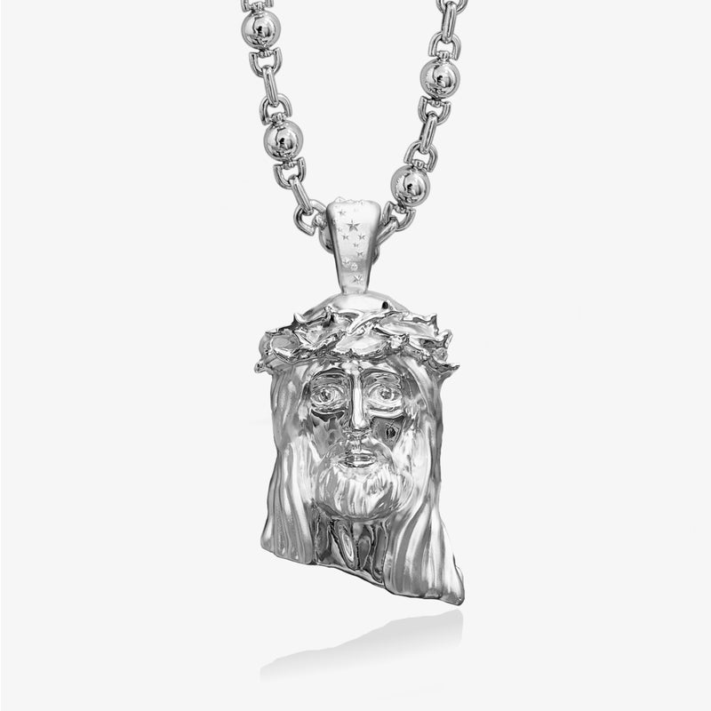 Heavy solid Silver Jesus Pendant