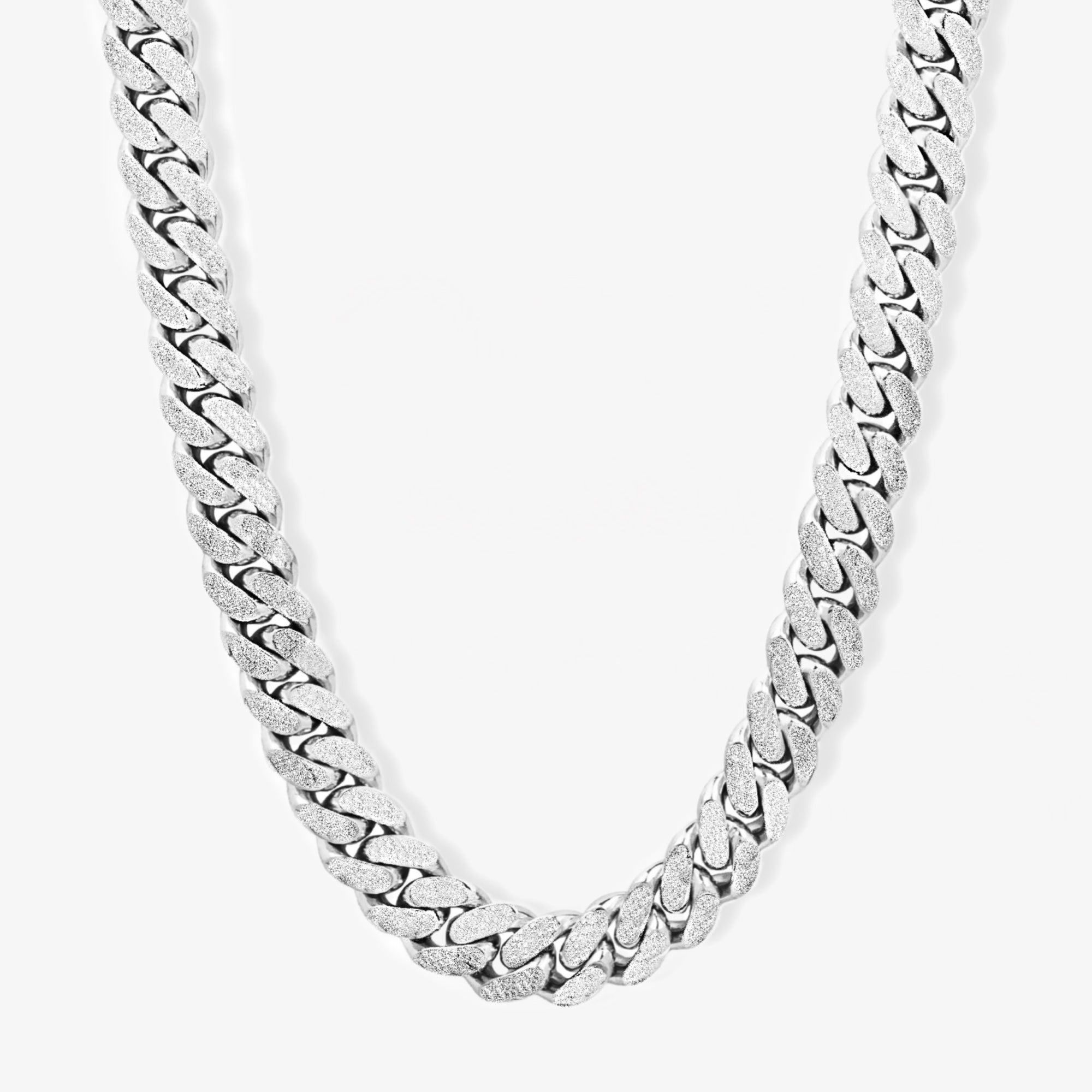 16mm Cgi Cuban Chain, Silver - Frosted
