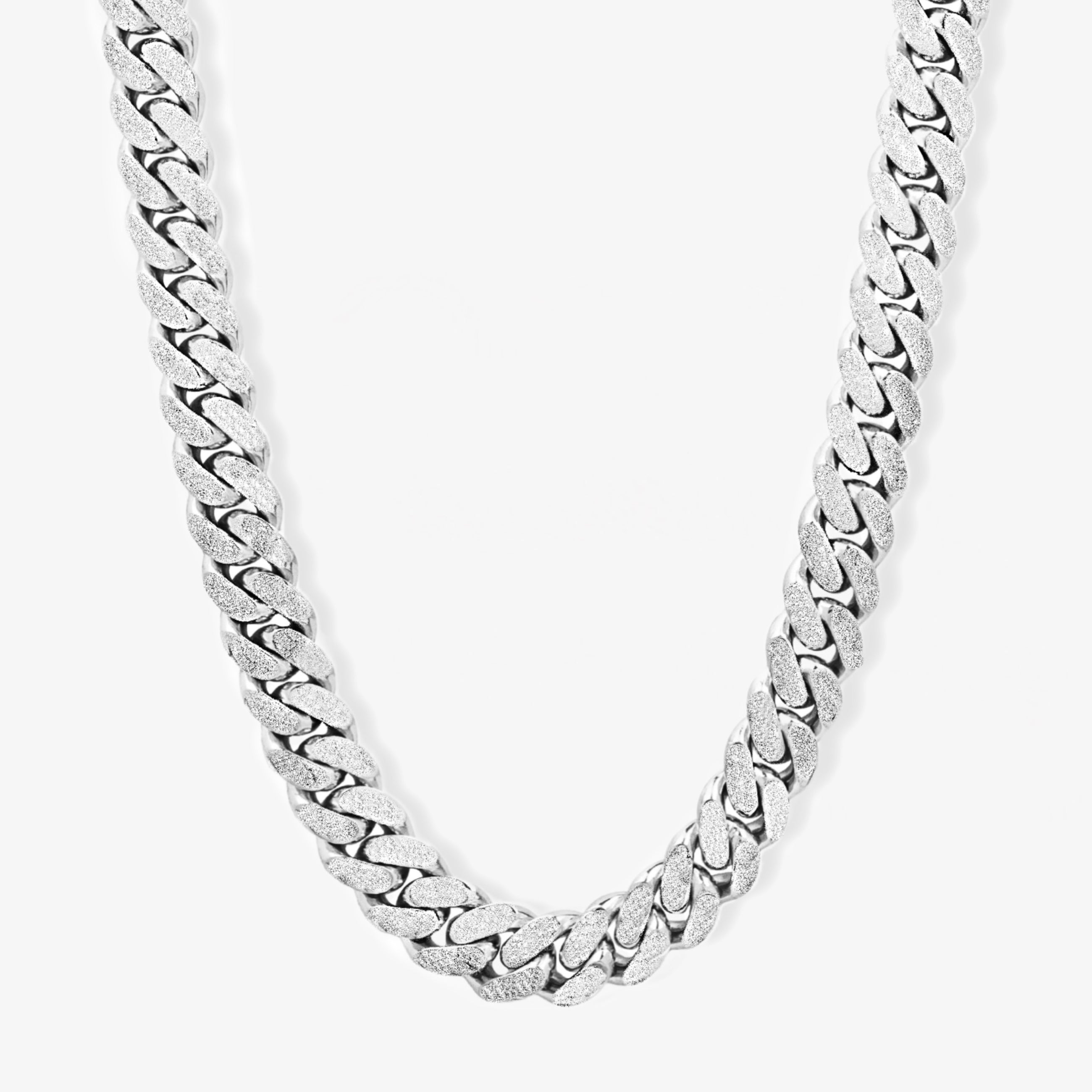 16mm Cgi Cuban Chain, Silver - Frosted