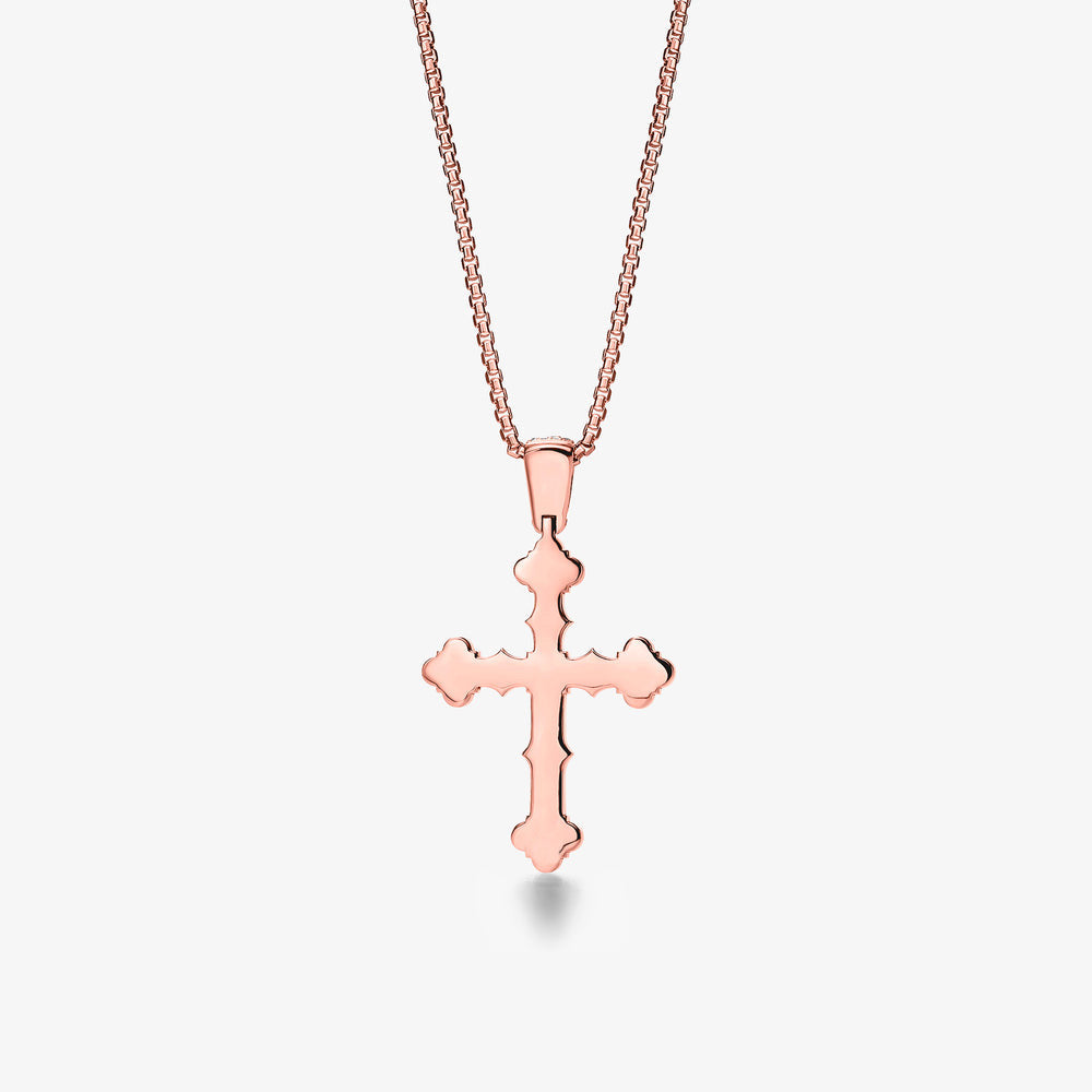 Notre Dame Diamond Cross Rose (lab-grown)