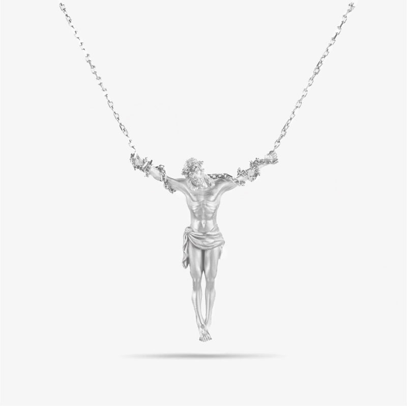 Small Silver Hanging Jesus Pendant