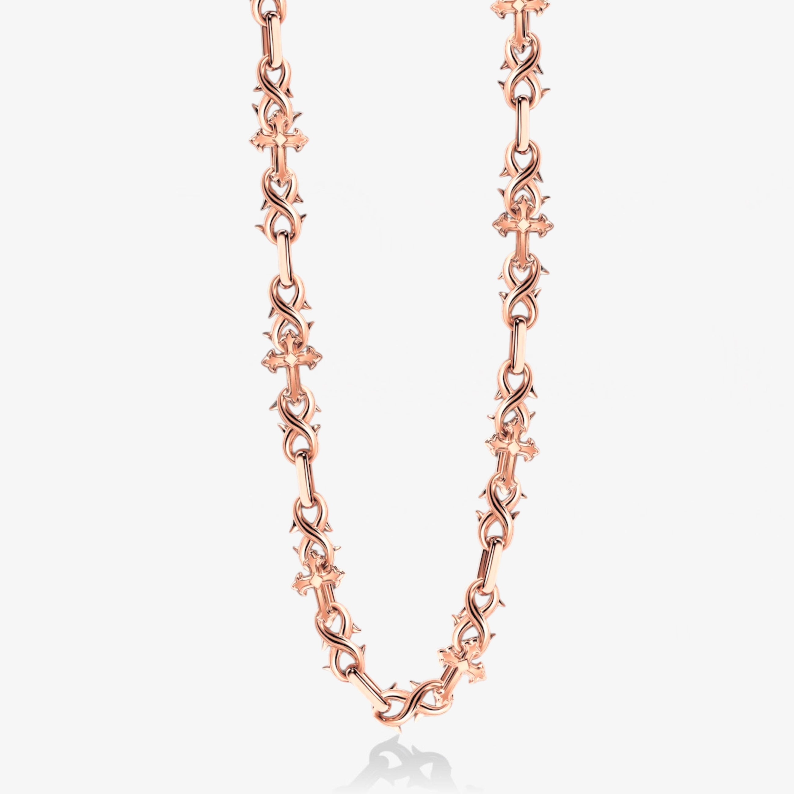 14mm Infinity Cross Chain - Rose