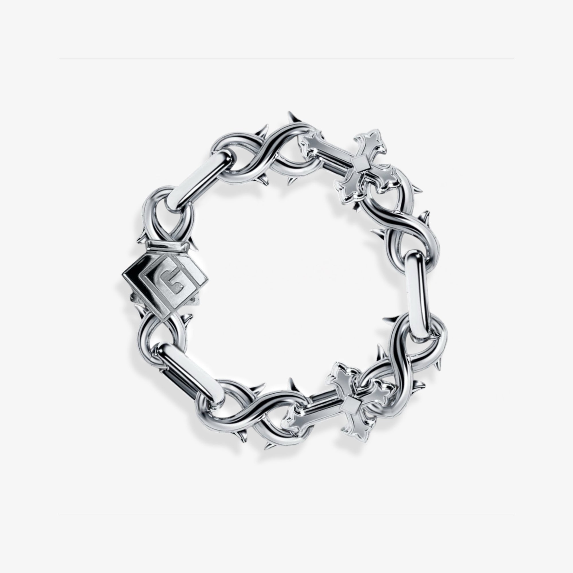 14mm Infinity Cross Bracelet - Platin