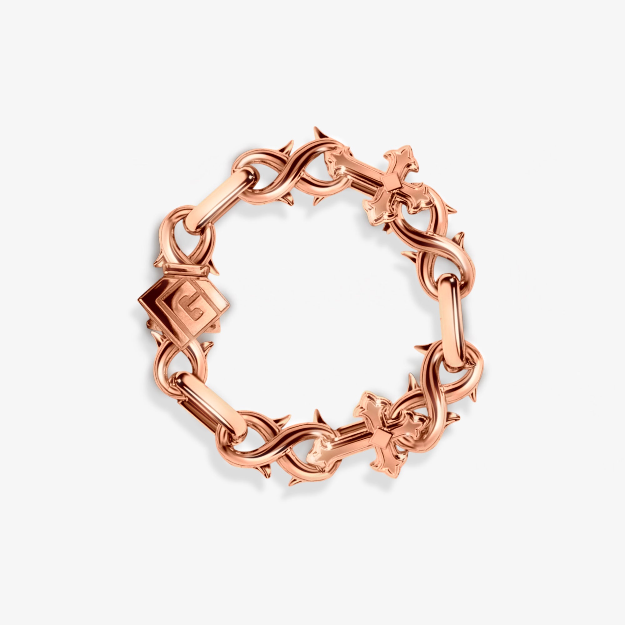 14mm Infinity Cross Bracelet - Rose
