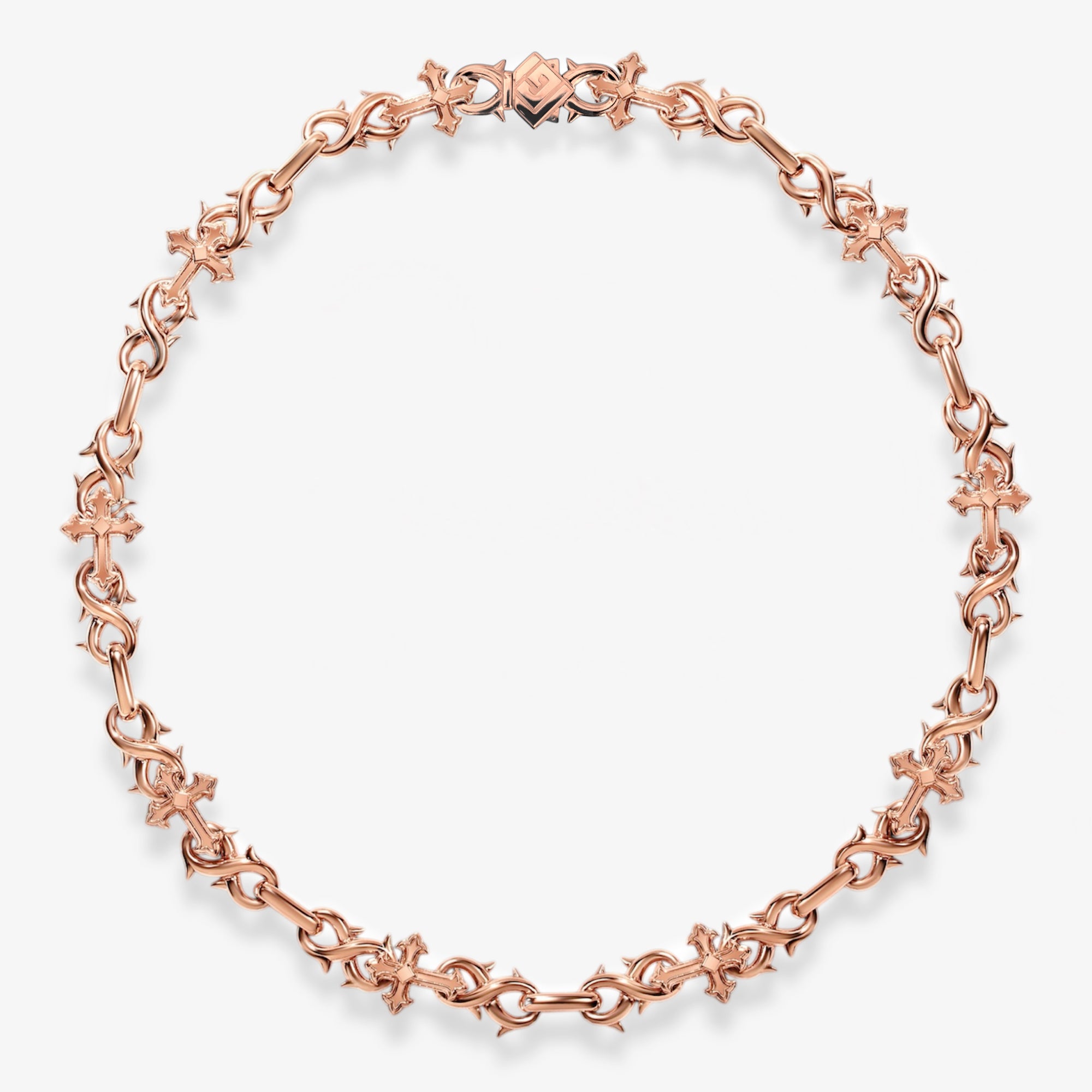 14mm Infinity Cross Chain - Rose
