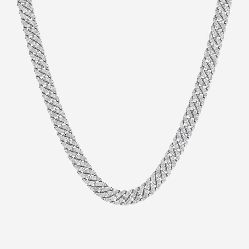 12mm CGI Cuban Chain - White 7 1/3 ct