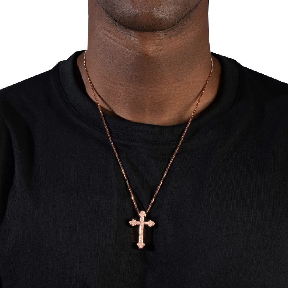 Vatican Wood Cross Pendant - Silver